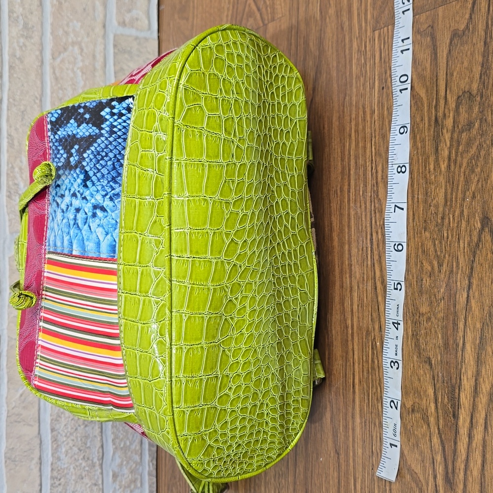 Mixed Media Patchwork Bright Graphic Backpack - image 6